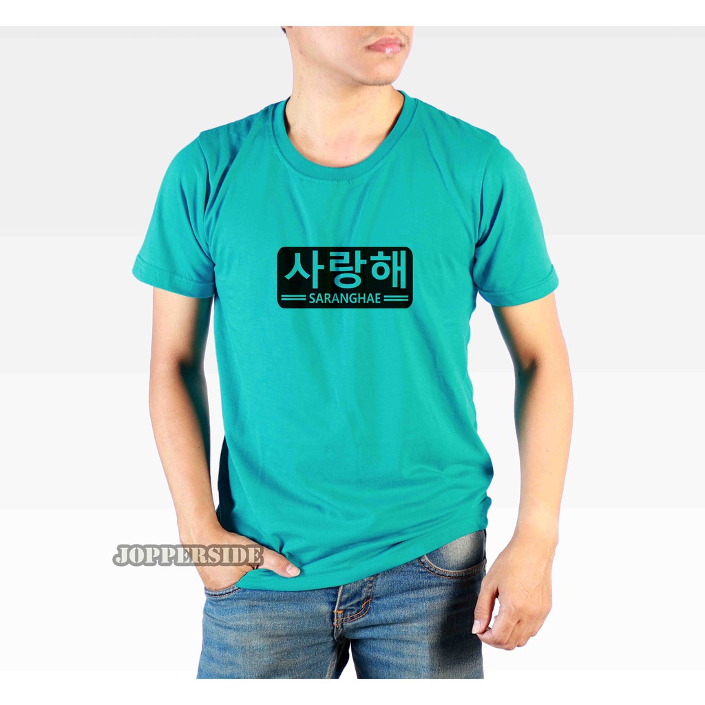 JOPPERSIDE TSHIRT KAOS DISTRO TULISAN SARANGHAE KOREA KOREAN STYLE PRIA ORIGINAL PREMIUM TS78