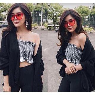 Marion Outer Rajut BLACK BCCardigan wanita rajut Hitam