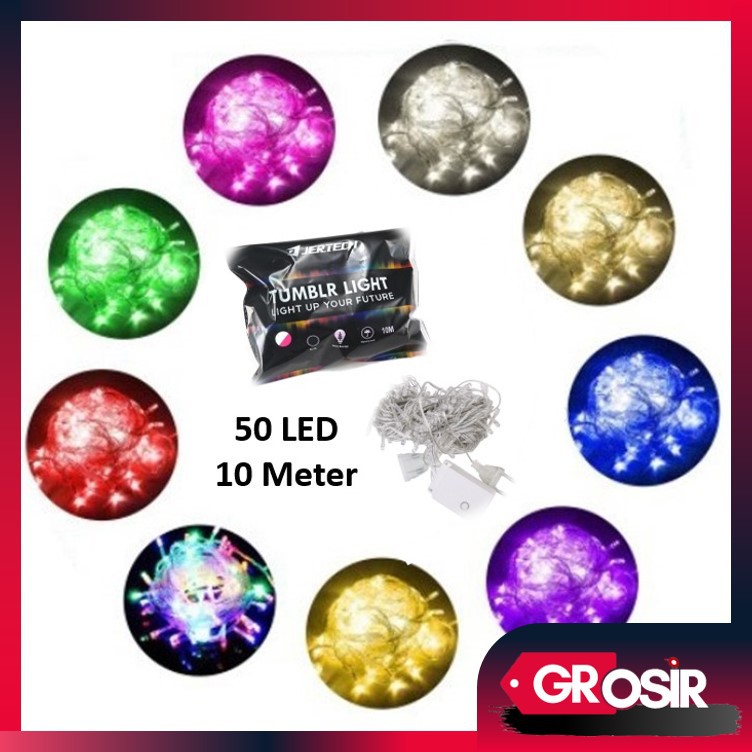 Grosir -  L223 Lampu Hias Natal 10 Meter 50 LED / Tumblr Light / LED Dekorasi / Ada Sambungan Female