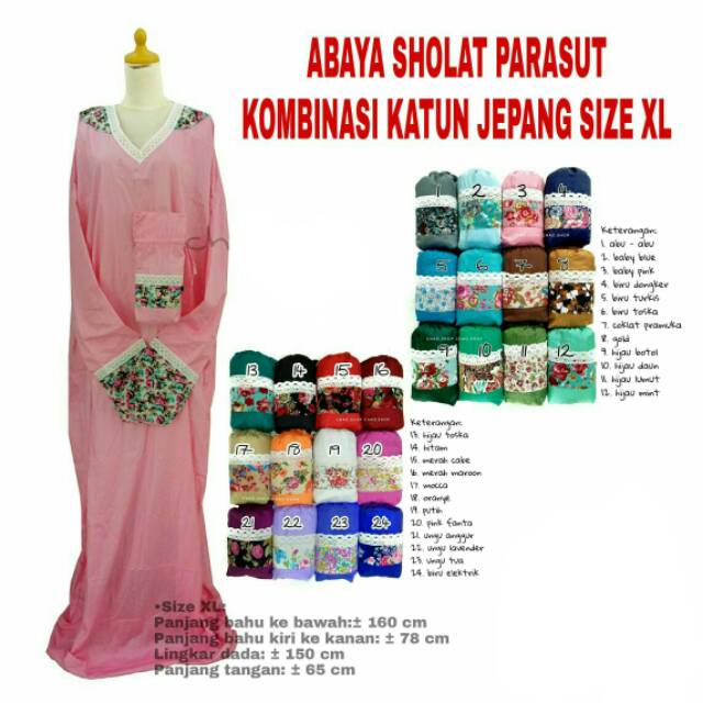 Mukena Ponco Traveling Parasut Katun Jepang XL