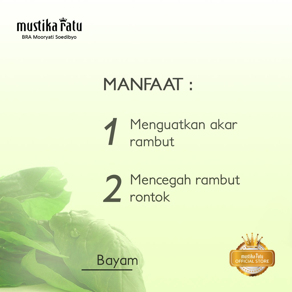 Mustika Ratu Shampoo Bayam 175ml - perawatan untuk rambut rontok