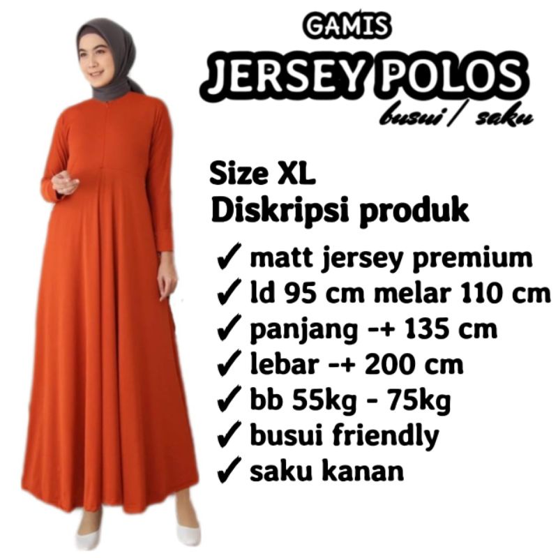 Fashion Muslim Gamis JERSEY POLOS premium tebal saku busui murah terlaris promo (1kg 3pcs)