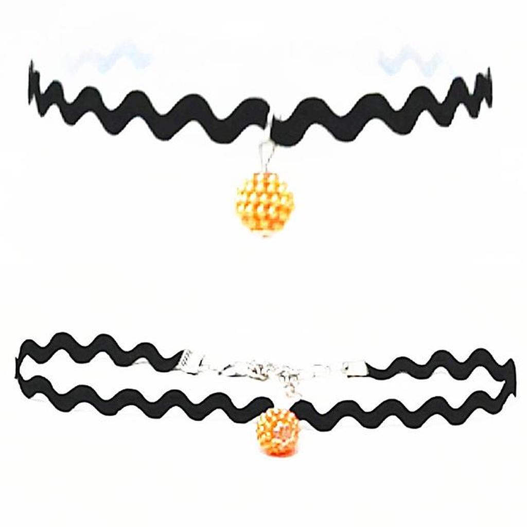 Zigzag Choker Necklace Orange Berry | Kalung Handmade