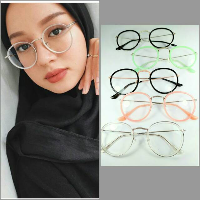 Kacamata oval  YE 903 frame lucu ( FREE BOX DAN LAP KAIN )
