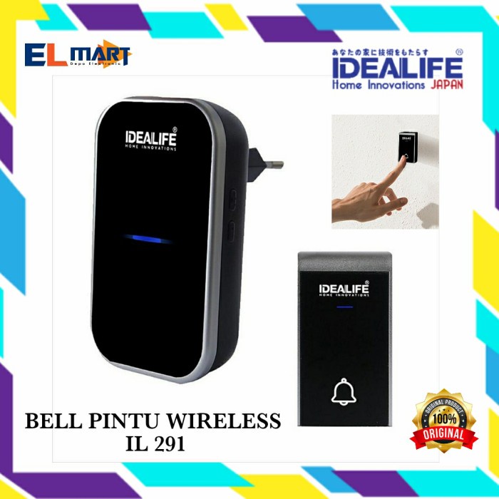 Wireless Doorbell Idealife Bel Pintu Rumah Tanpa Kabel IL 291 IL291