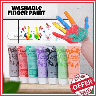 TERMURAH washable finger paint / cat warna no toxic / hand painting khusus anak / hand painting /  cat tangan / alat tulis / kuas bayi / lukis wajah