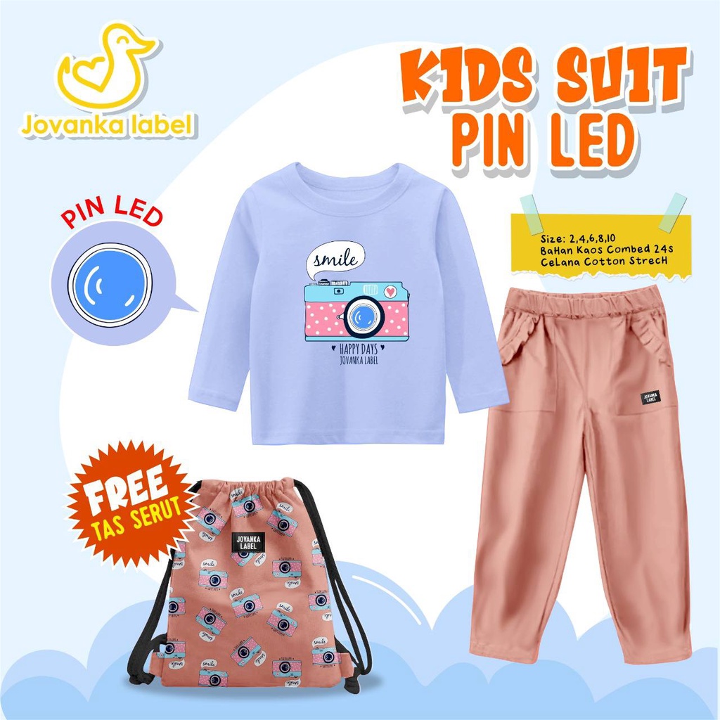 Set Kids Suit Pin Led Jovanka Free Tas Serut