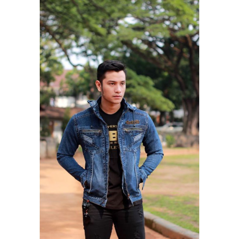 [SIAP KIRIM] JAKET JEANS PRIA THE BERRY HOODIE ORIGINAL THE BERRY THEBERY HOODIE THE BERRY PREMIUM - JAKET JEANS TOPI TERLARIS