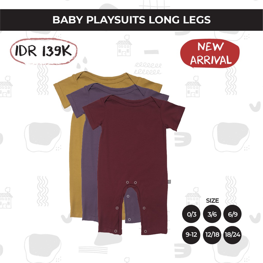 Maison Elmesa Playsuit Baju Bayi Ultrafine Kaki Panjang