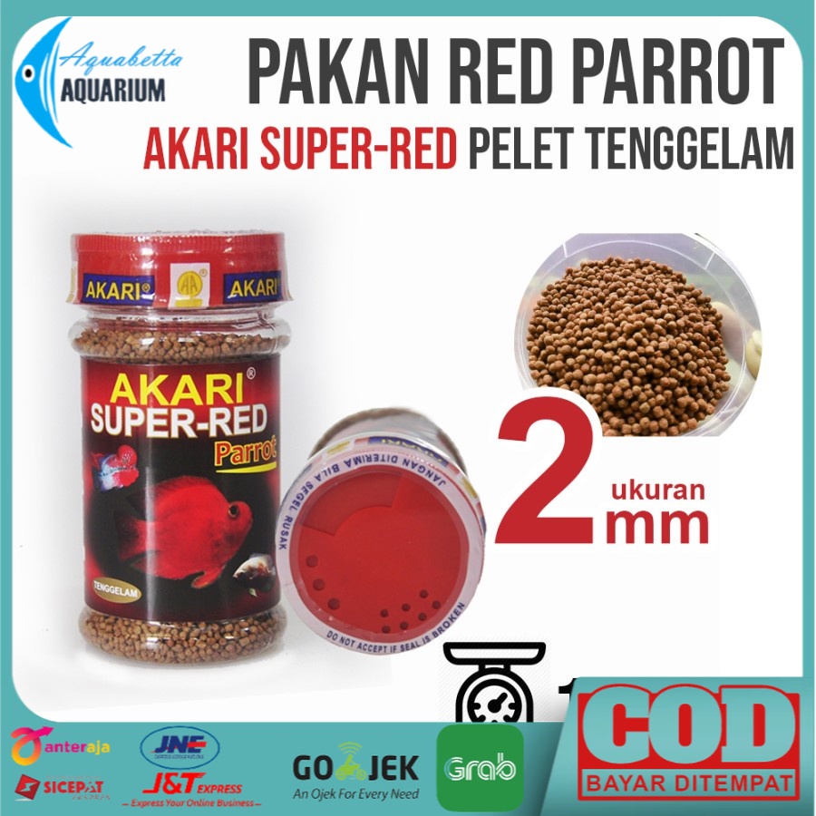 Akari Super Red Parrot 140 Gram Pelet Ikan Louhan Dan Parrot Original Form Akari
