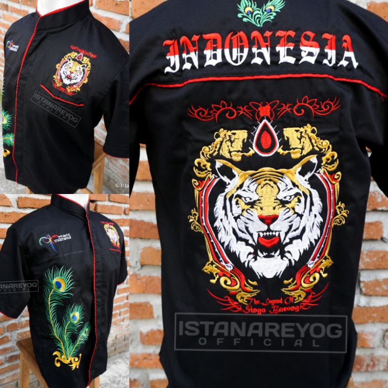 HEM REOG BORDIR MACAN / KEMEJA REOG BORDIR / PENADON BORDIR / KAOS BUDAYA