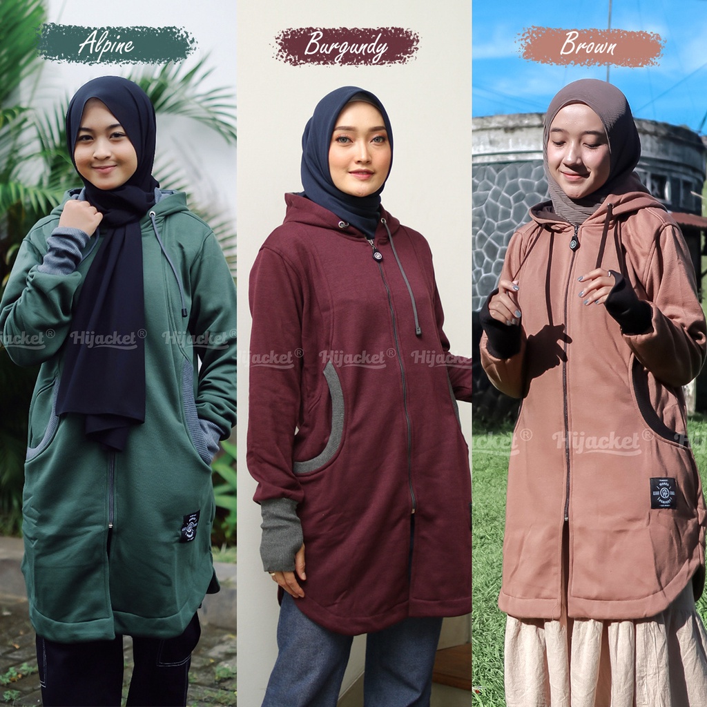 HIJACKET ELEKTRA | HIJAKET JAKET HIJAB PANJANG WANITA MUSLIMAH SYAR'I