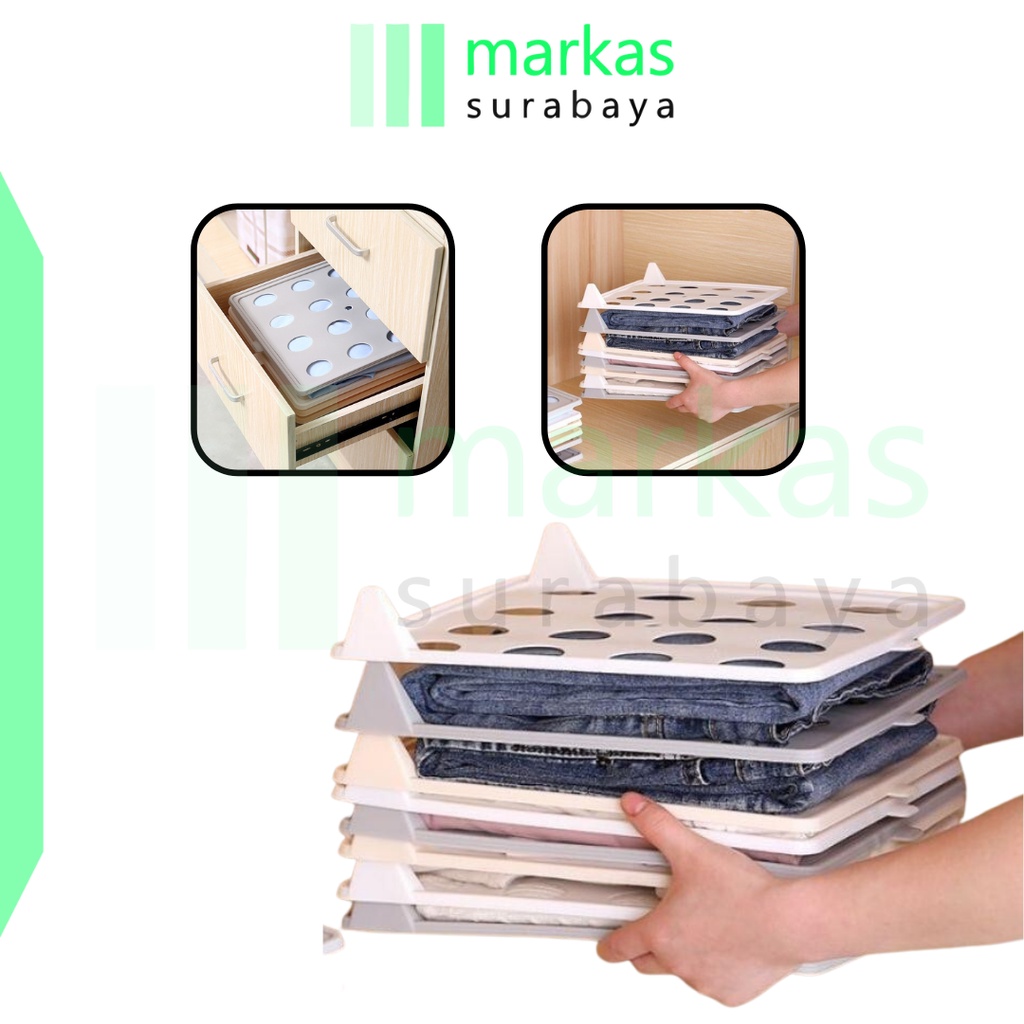 MARKAS HL0290 Organizer Papan Pembatas Baju Lipat Lemari Simple Praktis Alat Melipat Pakaian