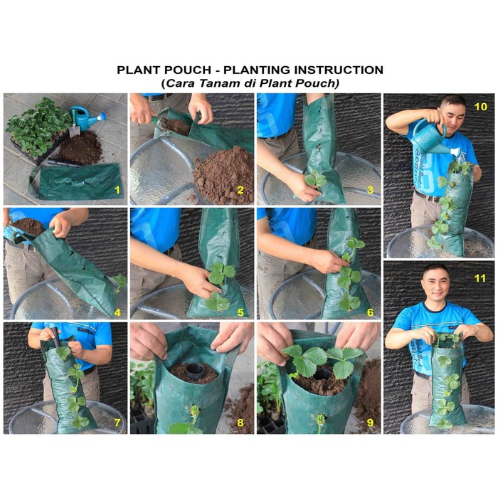 Plant Pouch Pot tanaman Gantung 10 Slits Lubang PLANTER BAG / planterbag