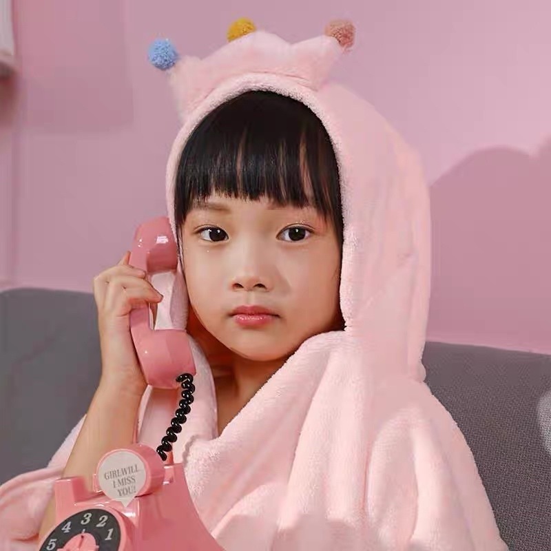 HANDUK ANAK KARAKTER / HANDUK MANDI LEMBUT MOTIF UNICORN / HANDUK MANDI KUPING TIMBUL ANAK / HANDUK DAYA SERAP TINGGI / KIMONO ANAK MOTIF LUCU/ CUTE HOODIE TOWEL / PIYAMA KIMONO ANAK PEREMPUAN &amp; LAKI-LAKI