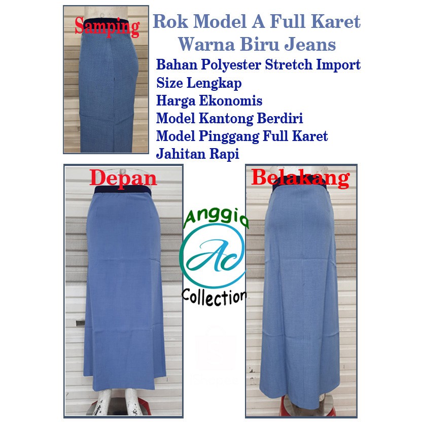 Rok Kerja Model A ukuran M dan L Full Karet-Rok Wanita-Rok Kantor-Rok Kerja-Rok Kuliah-Rok A Terbaru