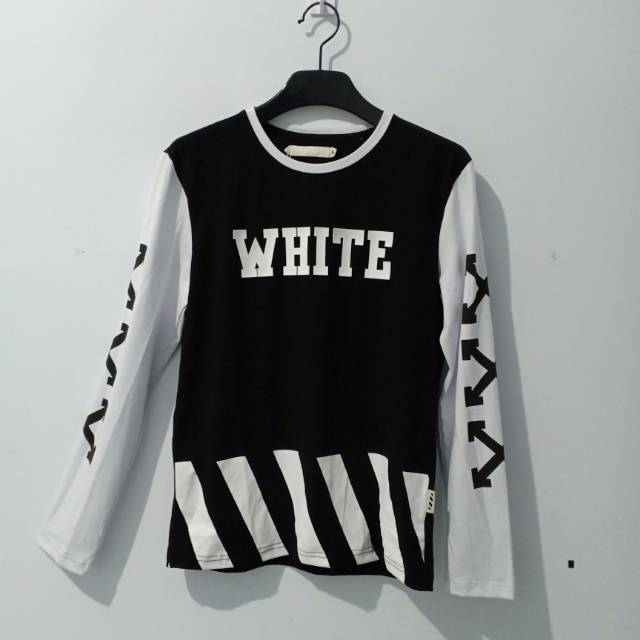 Kaos pria import lengan panjang off white