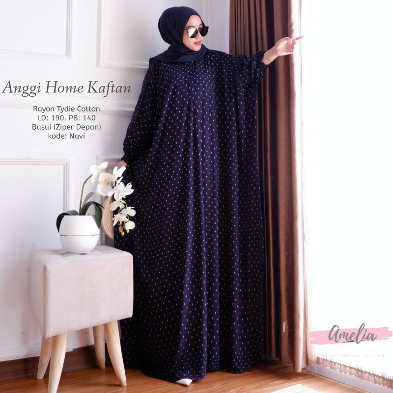 Anggi Home Kaftan - Kaftan Wanita Jumbo Rayon Tie Dye Premium Gamis Dress Kekinian Bigsize LD 190cm