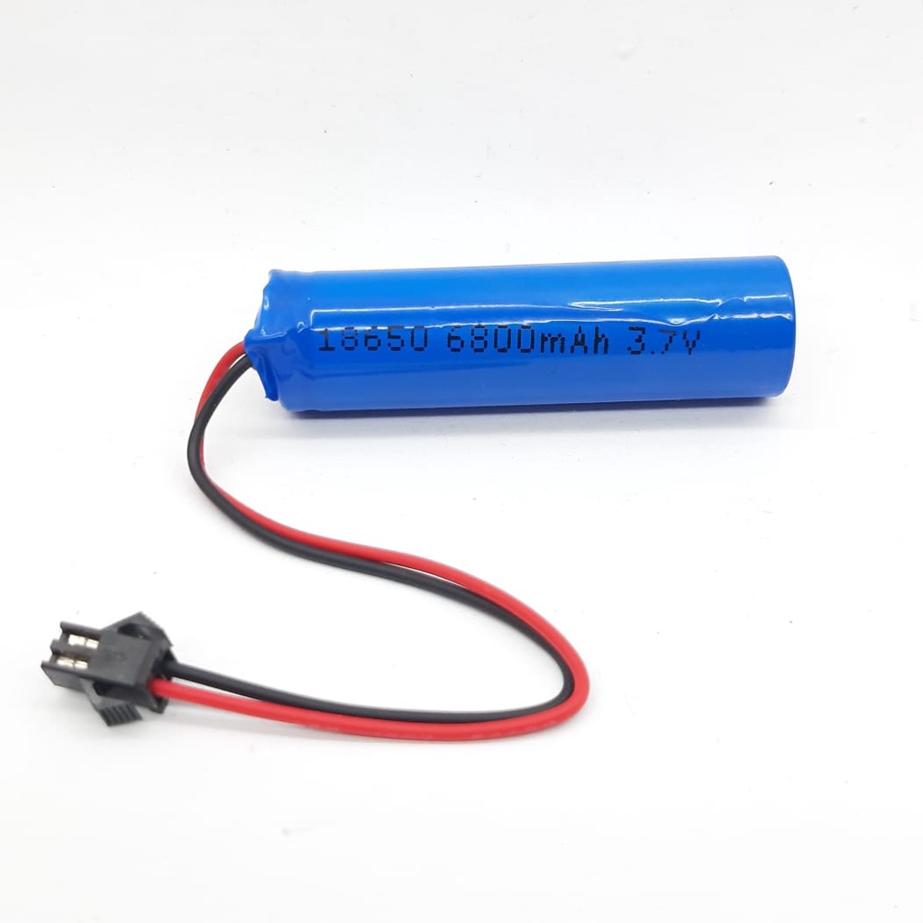 Baterai Mobil RC Type Lithium 18650 Soket Hitam 3.7V - 6800mAh