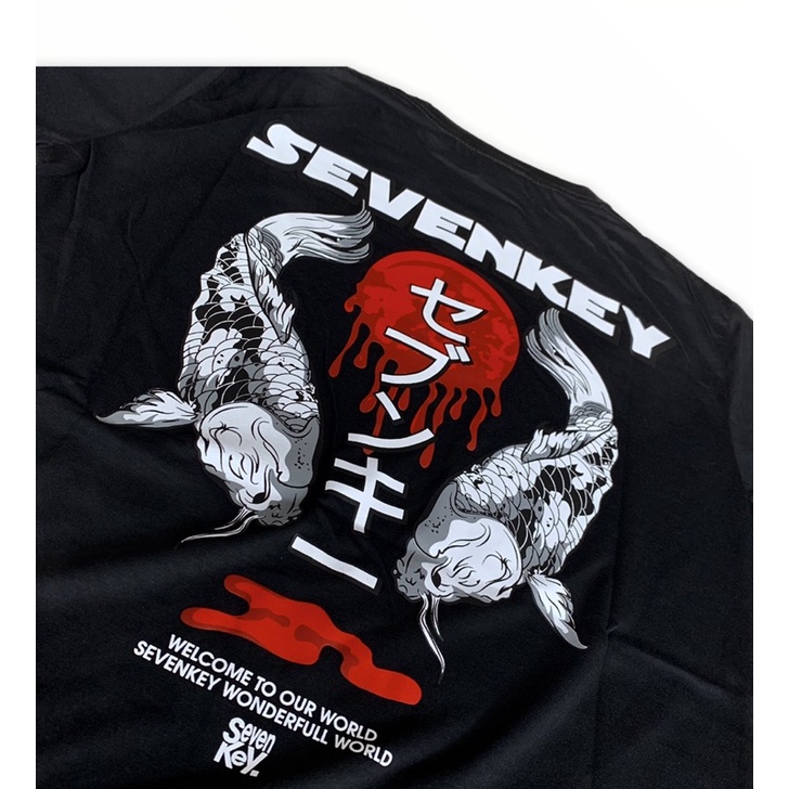 T shirt Katun SEVENKEY X NEXT TIME ORIGINAL BRAND BANDUNG (ikan koi)
