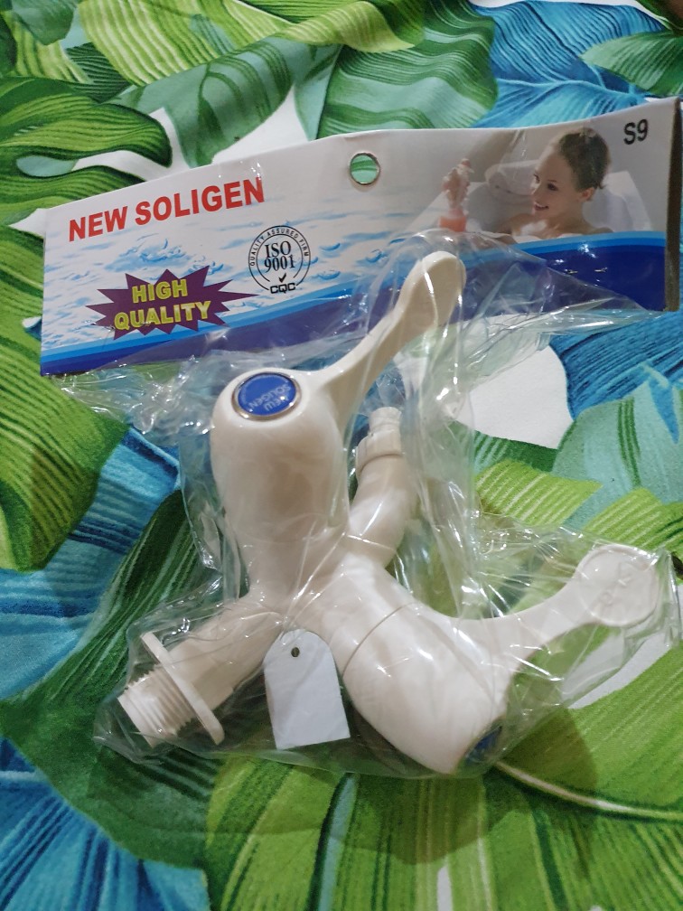 Kran Tembok Cabang Plastik Pvc New Soligen S9 Engkol
