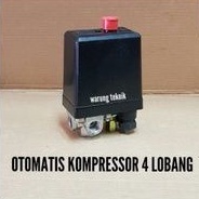 OTOMATIS KOMPRESOR PORTABLE - DIRECT COUPLING - TOMBOL MERAH 8 BAR 4 LOBANG