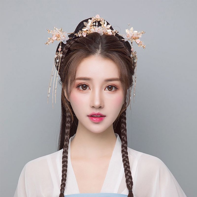 FerenHongXia 3pcs / Set Jepit Rambut Model Rumbai Untuk Aksesoris Pernikahan