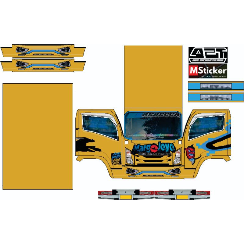 LEMBARAN STIKER PAPERCRAFT TRUK OLENG UKURAN BESAR  MARGOJOYO SKALA 16 MURAH