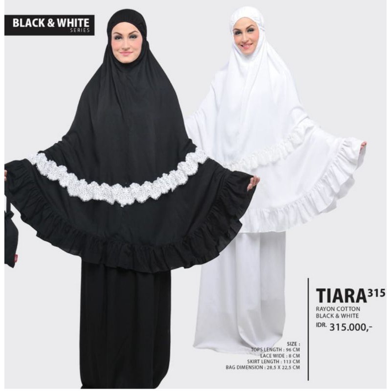 Mukena Jumbo Tatuis 315 Cantik Black and White