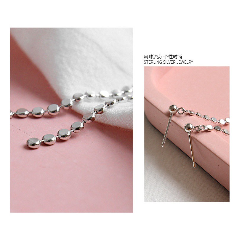 Anting Gantung Sterling Silver 925 100% Asli 2.5mm Panjang 62mm Untuk Wanita