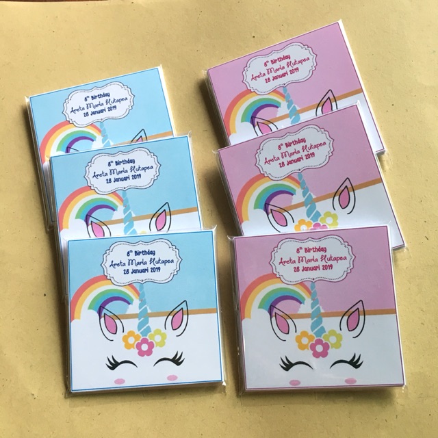 

Sticker kotak 6cm x 6cm Unicorn, Puppy dog palls per lusin - 12pcs