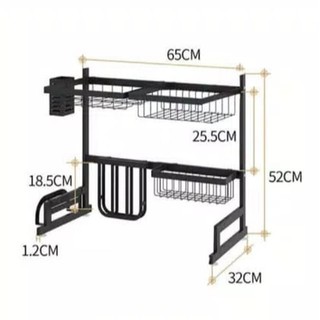  Rak  Piring  Wastafel  2  Susun  Baja Anti  Karat  Rak  Dapur 