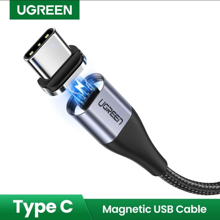 UGREEN Kable Charger Magnetik Type C Fast Charging QC 3.0 Panjang 1 M