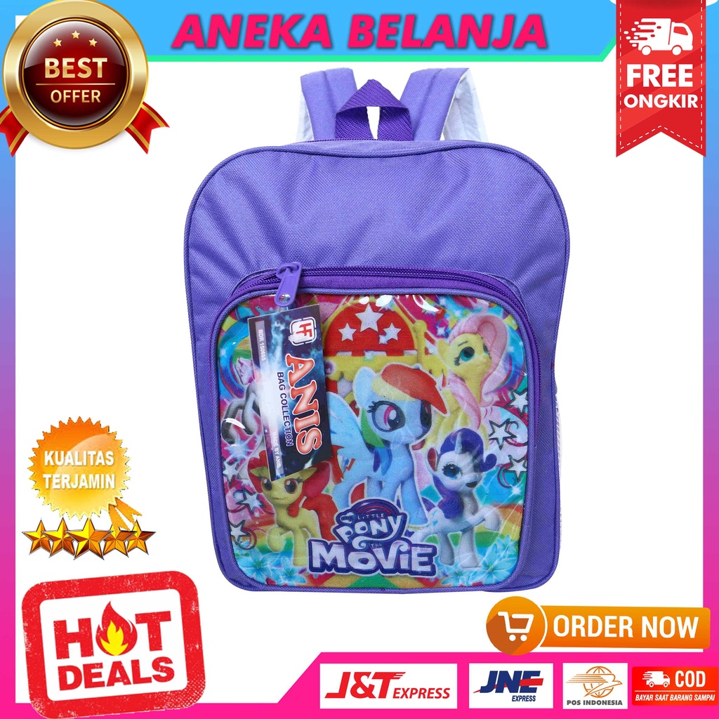 Tas Ransel Sekolah / Piknik / Outdoor Anak Perempuan Tas Bahu Karakter Frozen Lol Little Pony Shopies