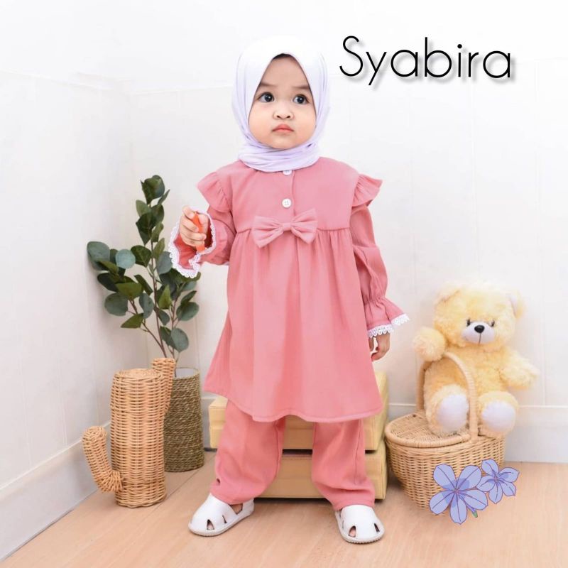 SETELAN MUSLIM ANAK KATUN RAYON 2-3 TAHUN/SYABIRA SET/BAJU MUSLIM ANAK PEREMPUAN TERBARU/PAKAIN MUSLIM ANAK BABY/FAR MOSLEMSTORE