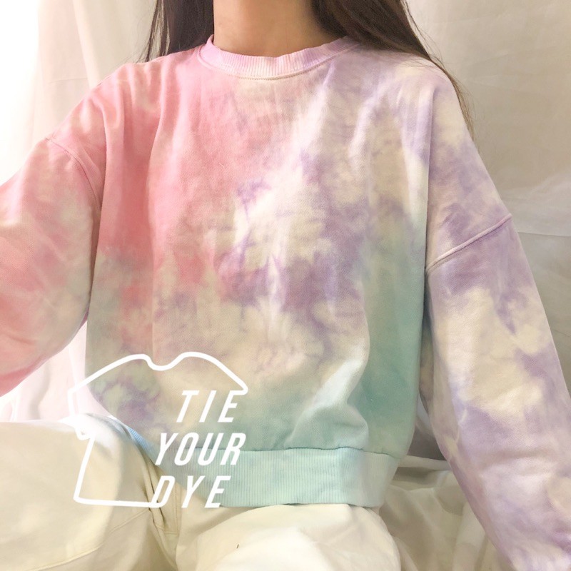 sweater crop tie dye