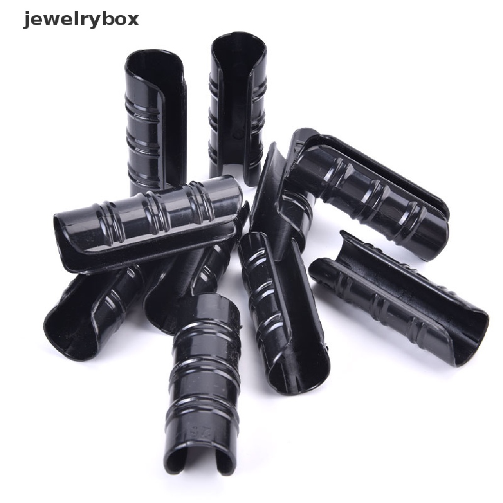 (jewelrybox) 10pcs Klip Penjepit Pipa Rumah Kaca Bahan Plastik Warna Hitam