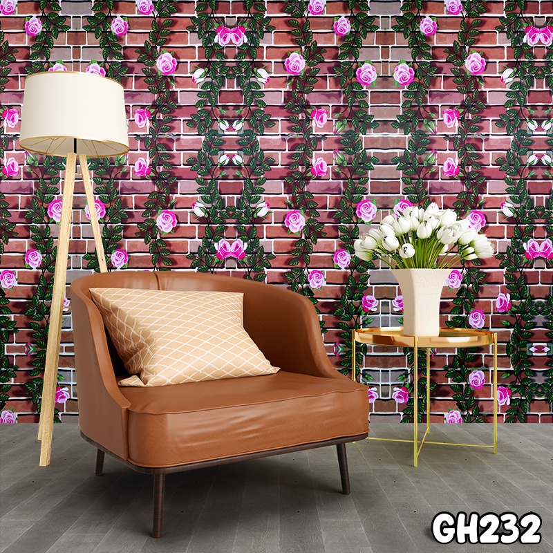 Wallpaper murah wallpaper stiker dinding 3D high quality ukuran 45cm X 9meter