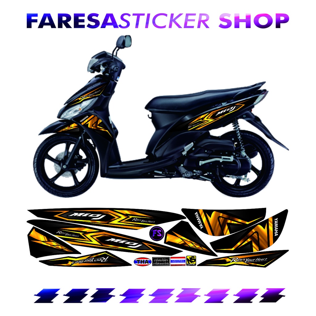 (COD) STICKER STRIPING VARIASI MOTOR YAMAHA MIOJ GOLD MIO SIMPLE
