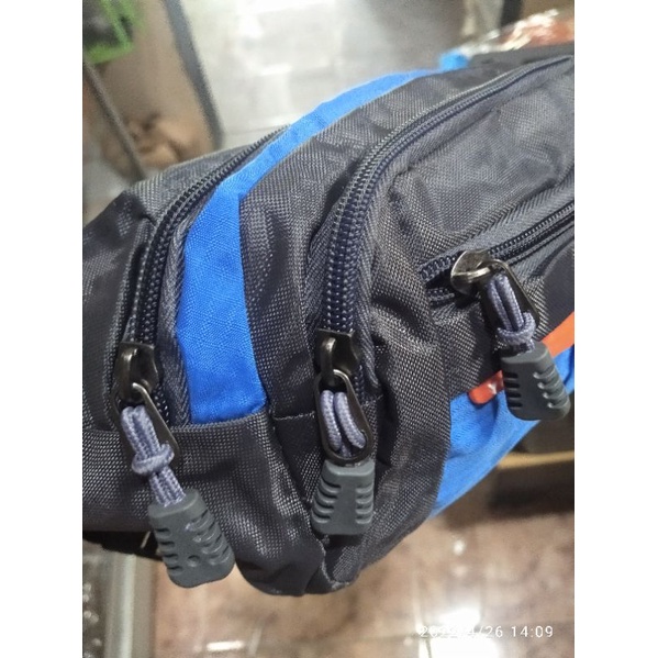 waistbag pria /tas pinggang pria / tas pinggang banyak ruang / wb pria waterproof / wb parasut / wb 