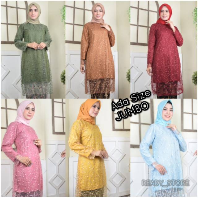 KEBAYA JUMBO TUNIK TILE MODERN NAJWA - KEBAYA MUSLIM - KEBAYAPESTA - ATASAN KEBAYA