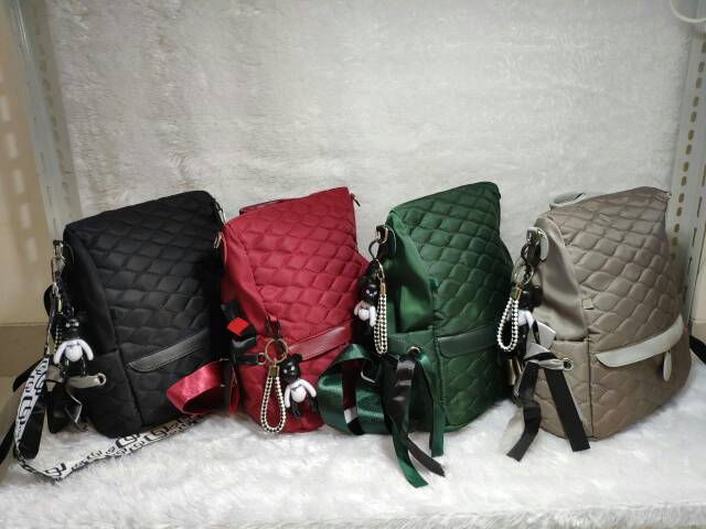 JK 605 Y44460 1KG MUAT 2PCS  TAS RANSEL FASHION WANITA IMPORT BAG BACKPACK U3788 C8091 E7019  T055