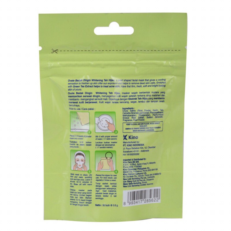 Ovale Bedak Dingin Whitening(Facial Mask) 30 Butir @0.5g