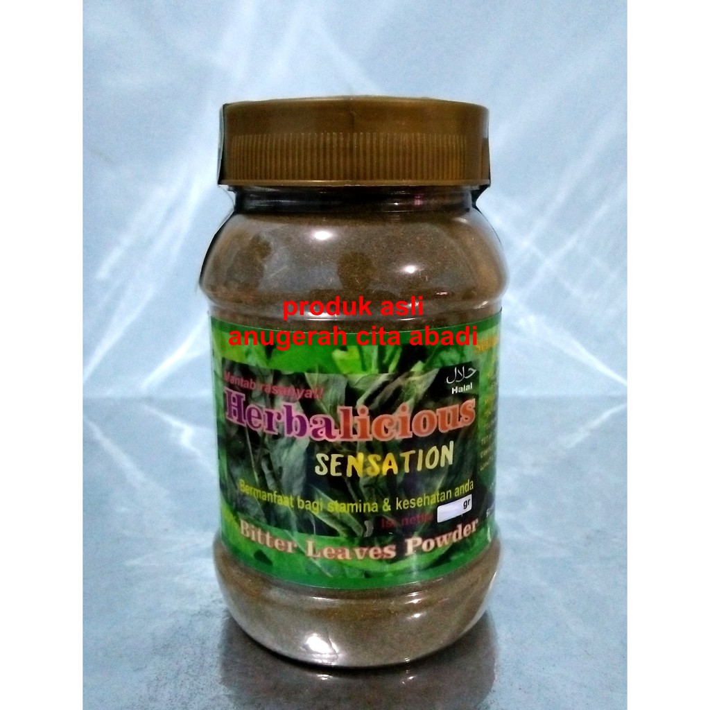 

Daun Afrika Bubuk Herbalicious Sensation Pure Bitter Leaf Powder 250gr Toples Plastik