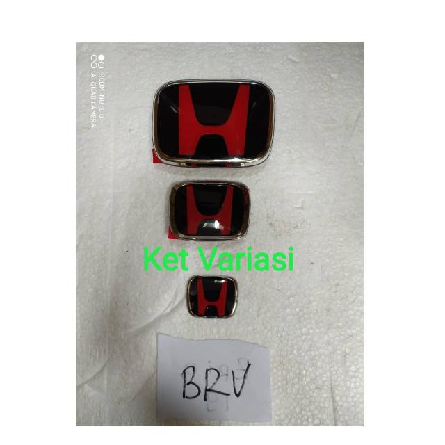 Emblem/ logo Honda hitam merah+ logo stir hitam ORI mobil BrV