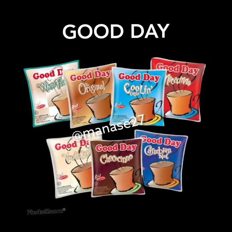 

good day vanila, coolin, coklat, chococino, caribian, original