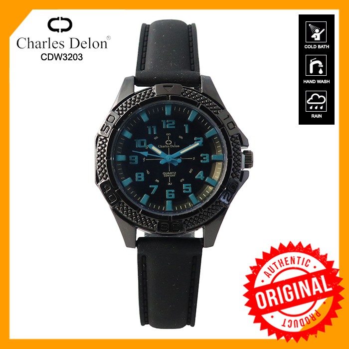 Jam Tangan Wanita Watch Karet Anti Air Box Original Charles Delon CDW 3203
