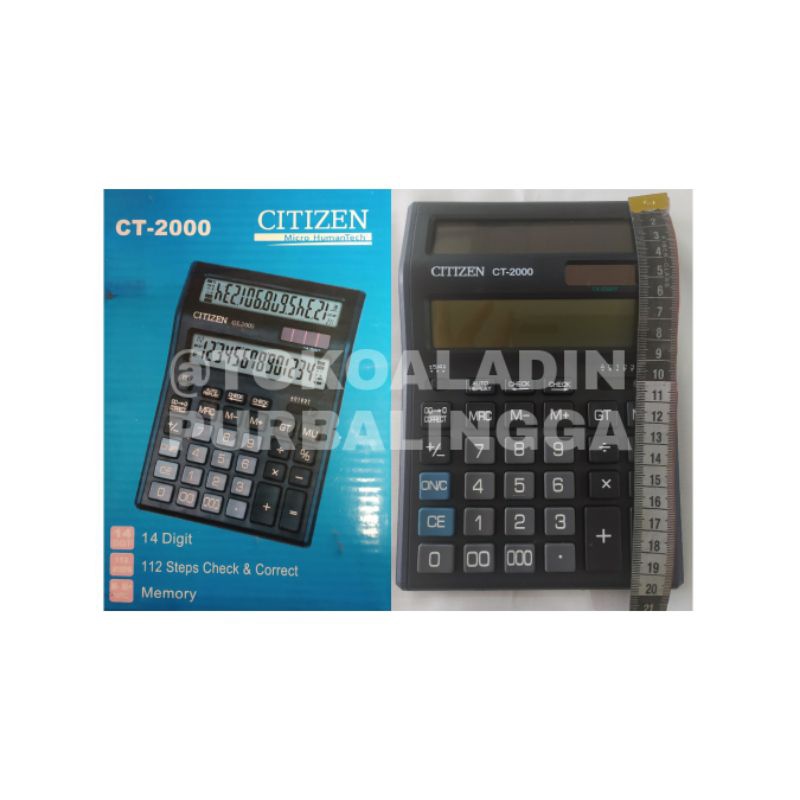 

Kalkulator Dagang Besar CITIZEN 14 Digit 2 layar CT-2000