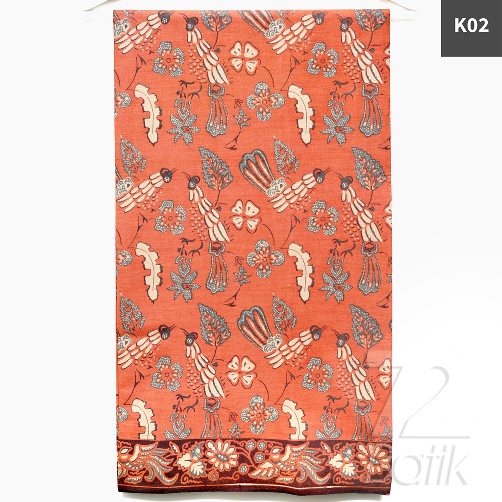 KAIN BATIK PREMIUM Bahan Katun Motif Burung Kembang Warna Coklat 722327 Cap 72 Jarik Jarit Samping Kebat Panjang Batik Katun Modern Premium Bahan Seragam Batik Pernikahan Kantor Keluarga Murah Kamen Jadi Batik Bali Lembaran