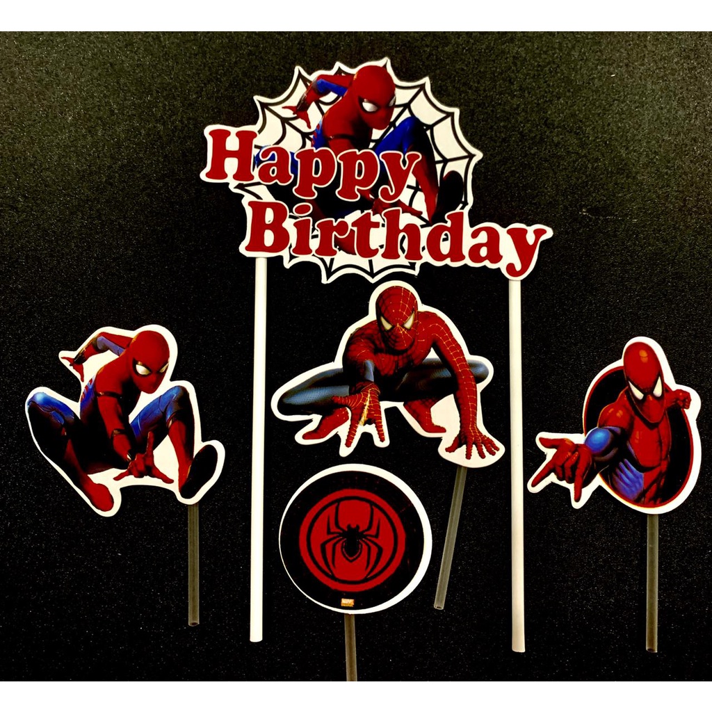 Topper Kue Ulang Tahun Spiderman